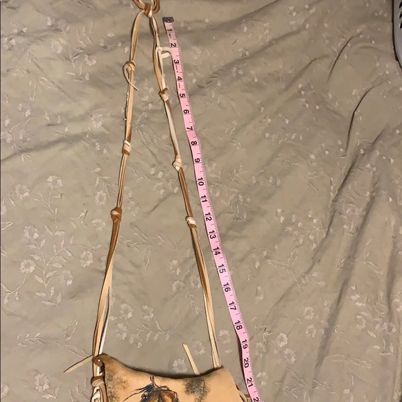 Handmade hand painted soft leather purse - Picture 6 of 8